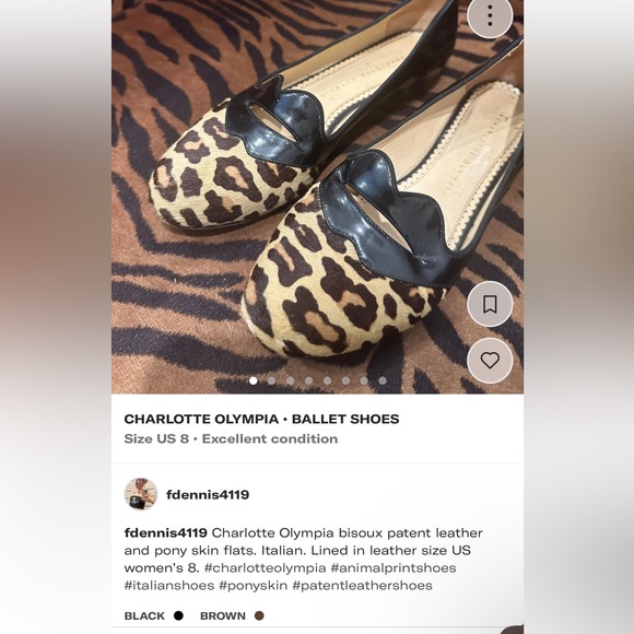 Charlotte Olympia bisoux patent leather and pony skin flats - Picture 1 of 16